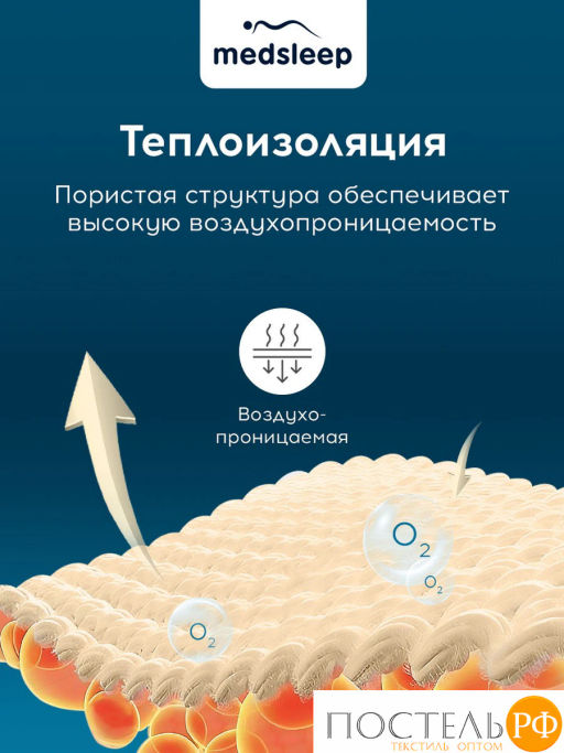 Подушка стеганая MedSleep ARIES хлопок/шерсть/микровол. фото 5