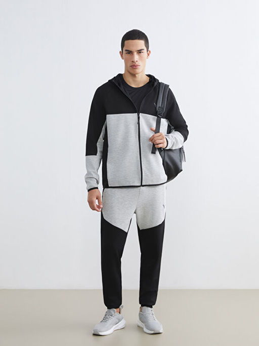 Kap??onlu Uzun Kollu Erkek Fermuarl? Sweatshirt