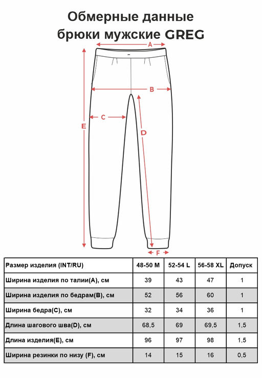 Брюки мужские трикотажные GREG aus Russland G-TRK-OZ03-001K-т.синий