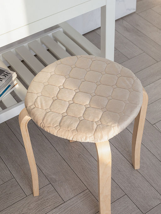 Чехол на табурет D33 бежевый вельвет