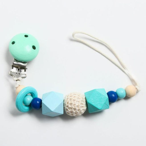 Держатель для соски - пустышки «Колечко», деревянный, бирюзовый