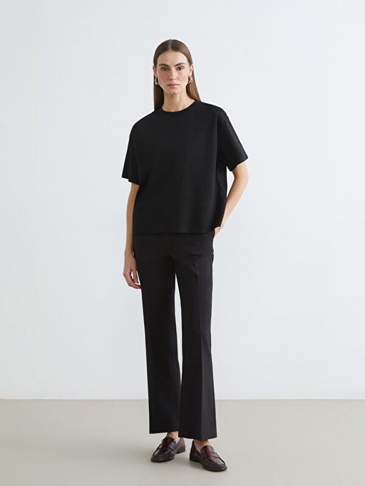 Bisiklet Yaka Oversize Kad?n Ti??rt