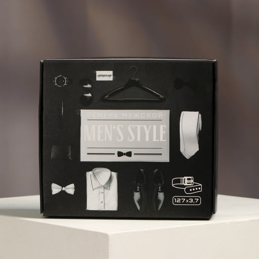 Мужской ремень Мужской стиль, кожзам, цвет чёрный - Simaland фото 2