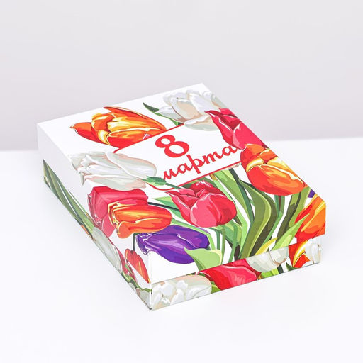 Подарочная коробка сборная Букет тюльпанов 21 х 15 х 5,7 - UPAK LAND фото 2