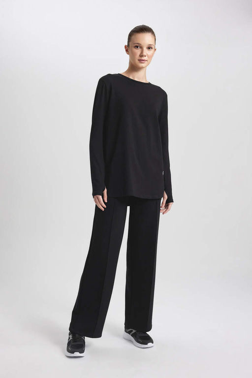 DeFactoFit Длинная футболка с круглым вырезом и длинными рукавами для спортсменов  фото 5