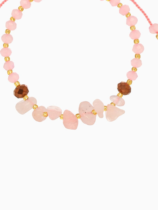 Браслет, длина 16 см, розовый, золотой