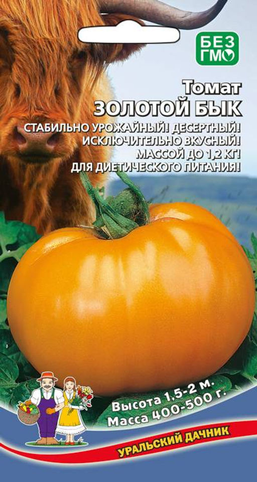 Томат ЗОЛОТОЙ БЫК Десертный! Массой до 1,2 кг., исключительно вкусный! Для диетического питания!