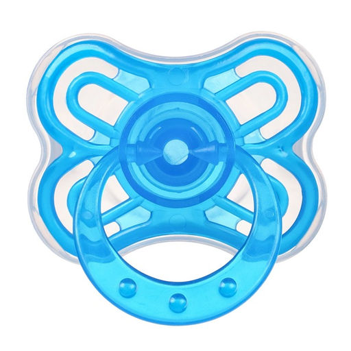 Набор Соска - пустышка с держателем, SL, КЛ +6 мес., с колпачком Бабочка, голубой - Крошка я фото 2