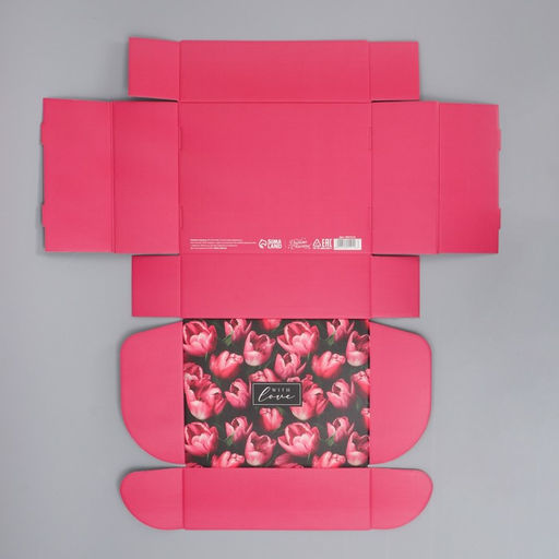 Коробка подарочная складная, упаковка, Тюльпаны, 27?21?9 см