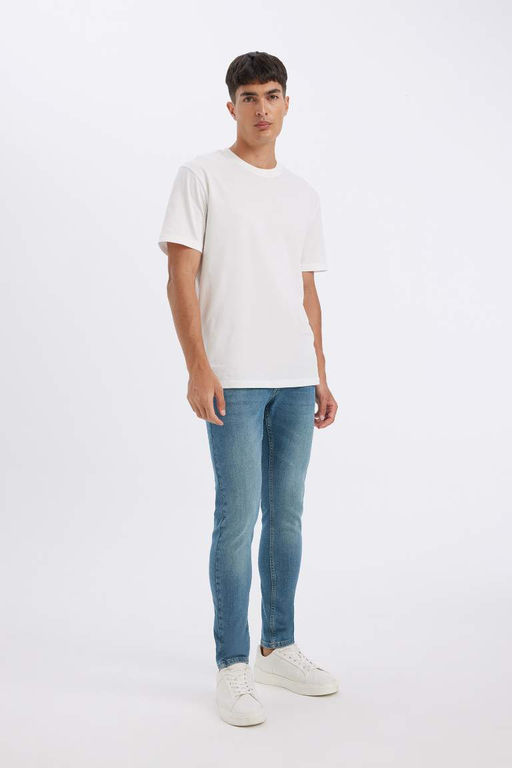 Тонкие и удобные облегающие джинсовые брюки с нормальной талией и узкими штанинами - Defacto фото 5