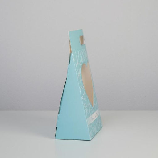 Цена за 2 шт. Переноска для цветов Love, голубая, 24×12.5×37 см