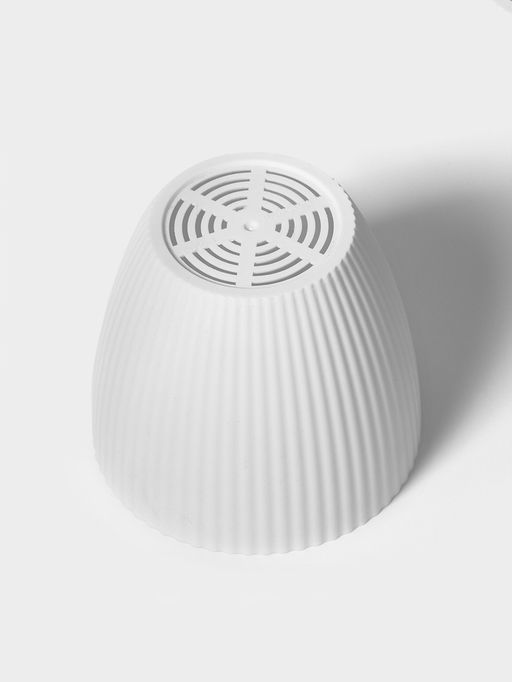 Горшок для цветов с поддоном Ribbed, пластиковый, 15×15×13 см, белый