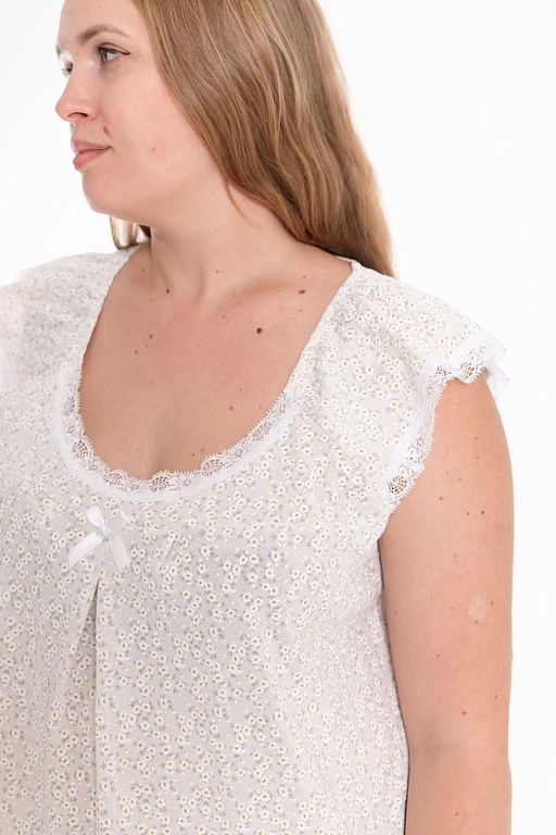 Сорочка М325405бб бежевый/белый - Елена фото 7