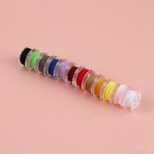 Набор шпулек с нитками, d=19.5 мм, 12 шт., разноцветный