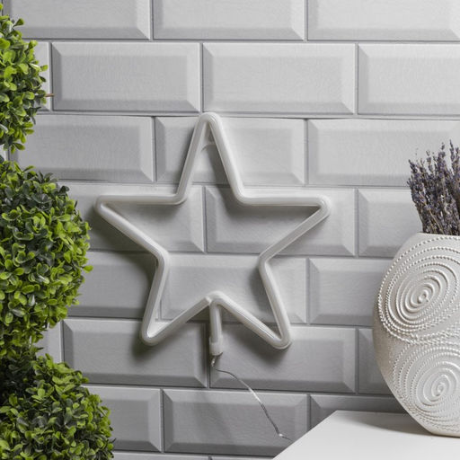 Неоновая вывеска Звезда 28?28 см, батарейки ААх3 (не в комплекте), USB, свечение голубое - Luazon lighting фото 2