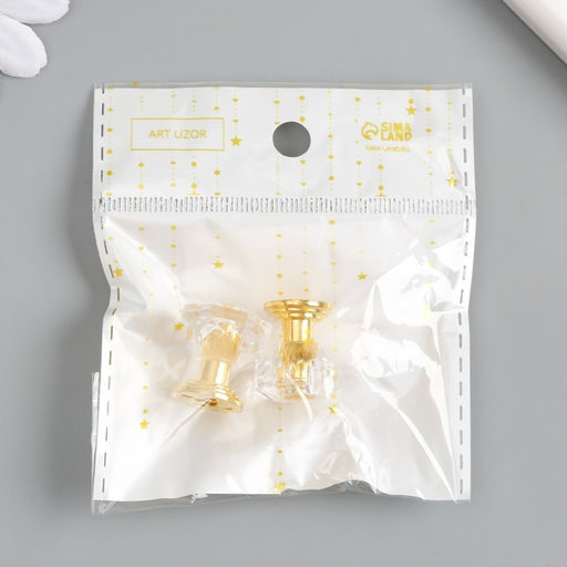 Цена за 2 шт. Ручка для шкатулки металл Кристалл 2,2х2,2х2,2 см - Арт узор фото 4