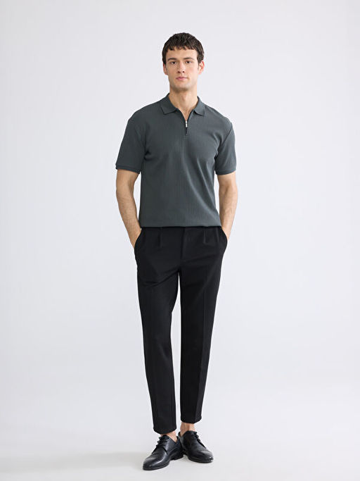 Polo Yaka Fitilli Erkek Triko Ti??rt