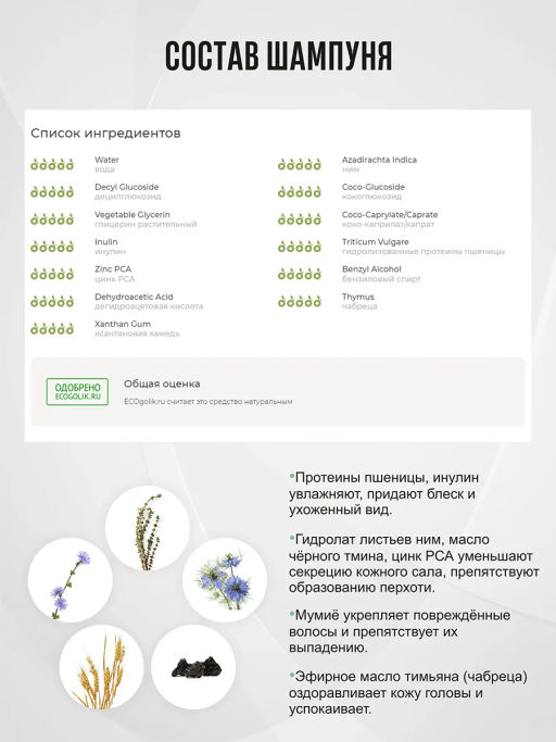 Бессульфатный шампунь с мумиё и тимьяном Tahira - Guriya фото 4