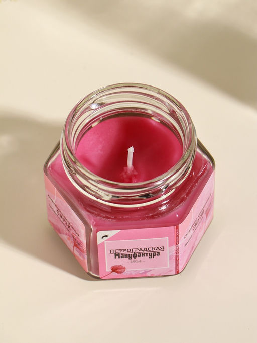 Свеча ароматическая в банке 70 гр воска, клубн-клюкв. смузи