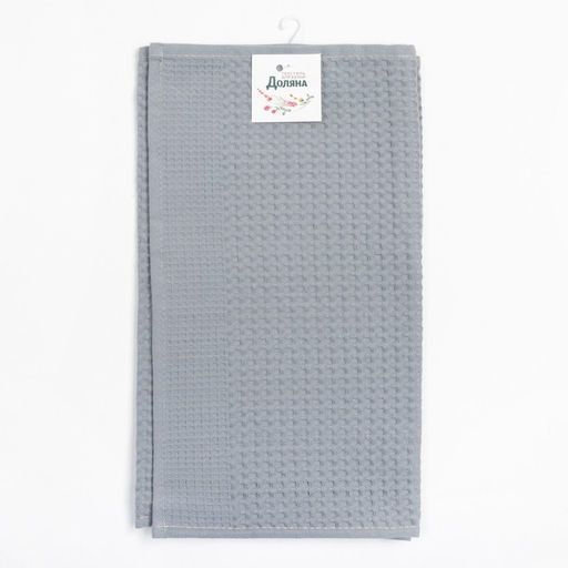 Набор кухонных полотенец Доляна, цвет серый, 35х60см-2шт, 100% хл, вафля, 220 гр/м2  фото 5
