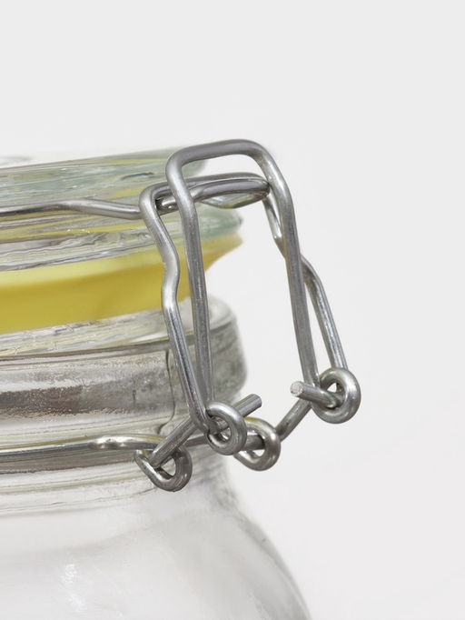 Банка для сыпучих «Радуга», 900 мл, 12×11×15 см, стекло, с бугельным замком, МИКС