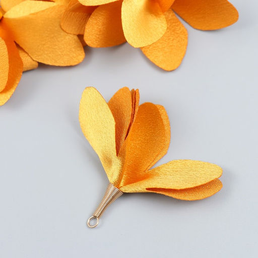 Декор для творчества текстиль Бутон, горчицы, набор 6 шт., 6 см