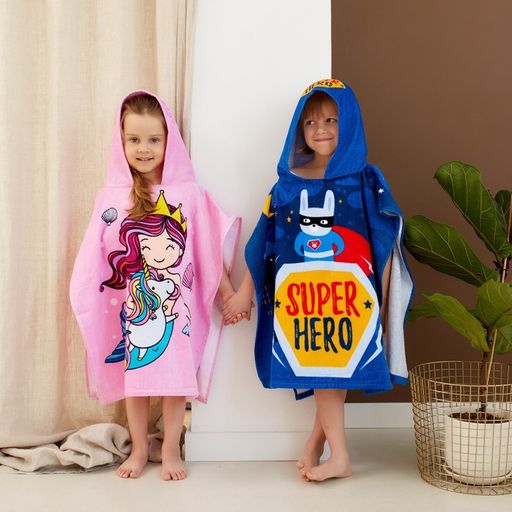 Полотенце-пончо детское махровое Крошка Я Русалочка 60х120см, 100% хлопок, 300гр/м2  фото 18