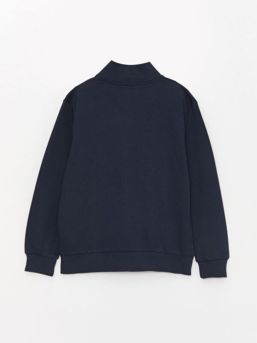 Dik Yaka Basic Uzun Kollu Erkek ?ocuk Fermuarl? Sweatshirt ve E?ofman Alt? - Waikiki фото 3