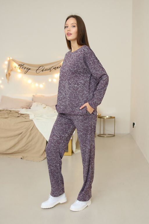 Брюки женские 156L10 сиреневый - Solo mio фото 2