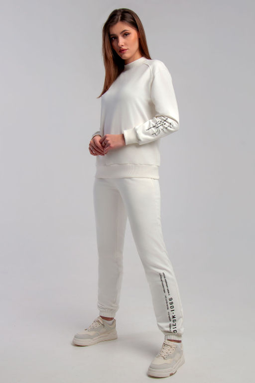 Арт. 2532 Костюм с брюками женский 44-50 (4 шт) Цвет:верх-молочный, низ-молочный - Калинка фото 14