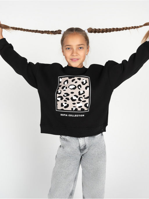 Свитшот Пятнышки детский девочка какао - София фото 19