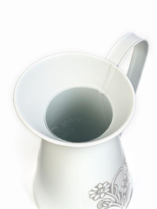 Декоративное кашпо для цветов «Кувшин ромашки», 12×16×20 см, металл, белое