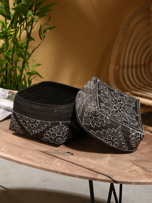 Корзинка плетёная «Бонтанг», 24×24×15 см, бамбук, тёмная