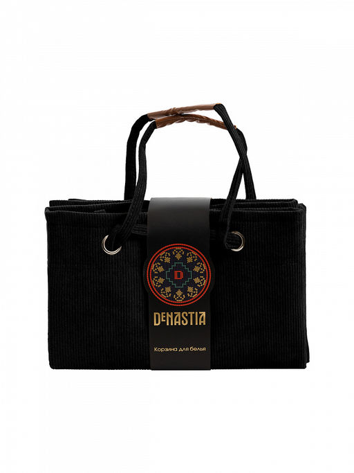 Корзина для белья 35x30x50 черный вельвет - Denastia фото 7