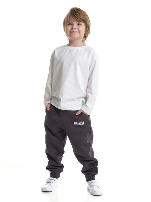 Брюки для мальчика штаны спортивные 22-7682 темный графит - Mini maxi фото 9
