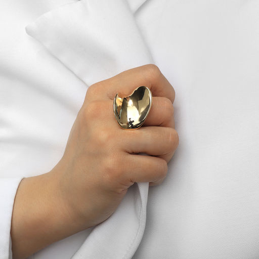 Кольцо металл Тренд волна, цвет золото, размер 16 - Qf фото 4