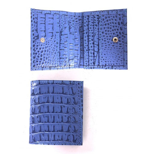 Портмоне женское Croco-ПР-905 натуральная кожа 2 отд, 8 карм, голубой кайман (13) 264811