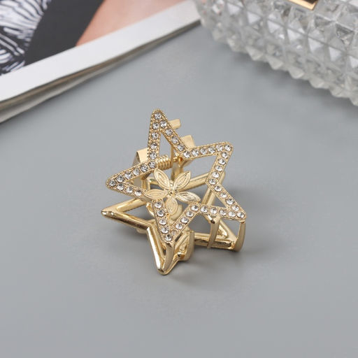 Крабик для волос «Флоранс», звезда, 3.5 см, золото