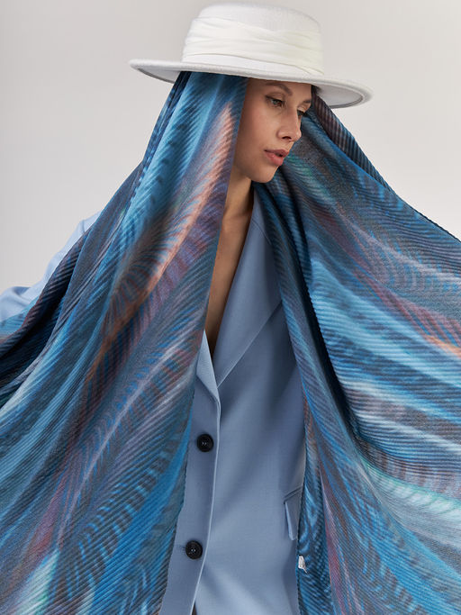 Большой, мягкий, тонкий и очень нежный двусторонний палантин с рисунком - Tantino фото 6