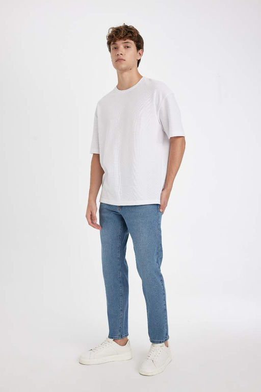 Узкие зауженные джинсовые брюки с нормальной талией и зауженной посадкой - Defacto фото 4