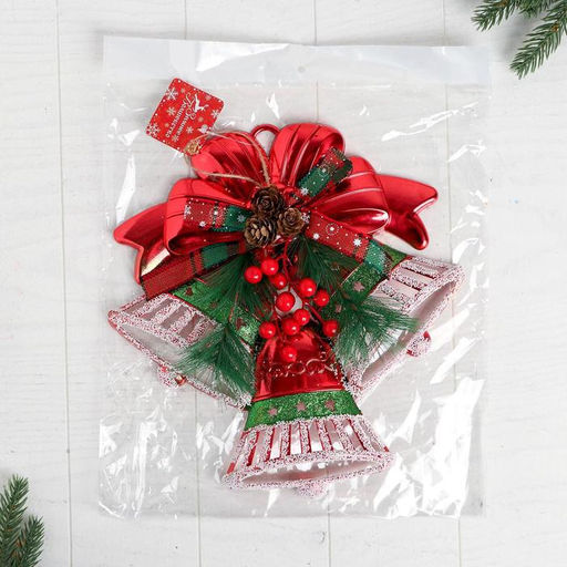 Украшение новогоднее «Зимнее волшебство. Колокольчик», 28×28 см, красное