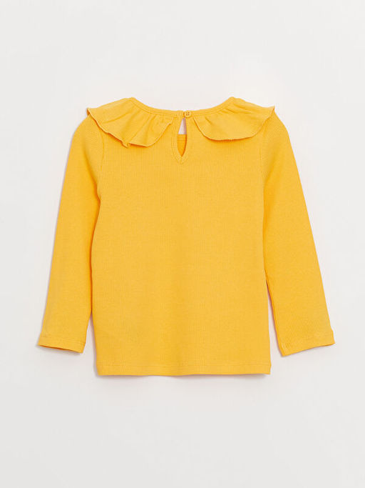 Bisiklet Yaka Uzun Kollu Basic K?z Bebek Ti??rt - Waikiki фото 3