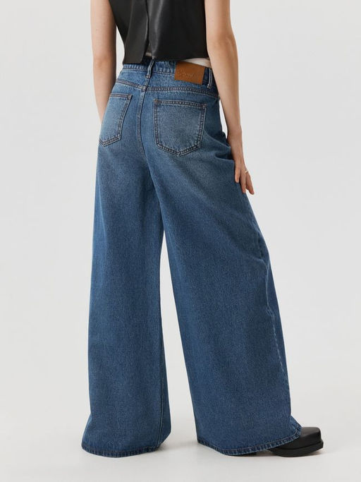 Брюки джинсовые жен. Visberg_wide leg холодный синий - Concept club фото 5