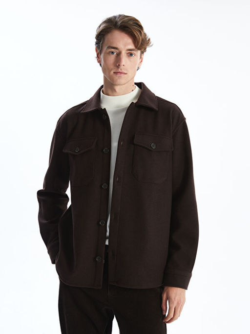 Regular Fit Uzun Kollu Ka?e Erkek G?mlek Ceket