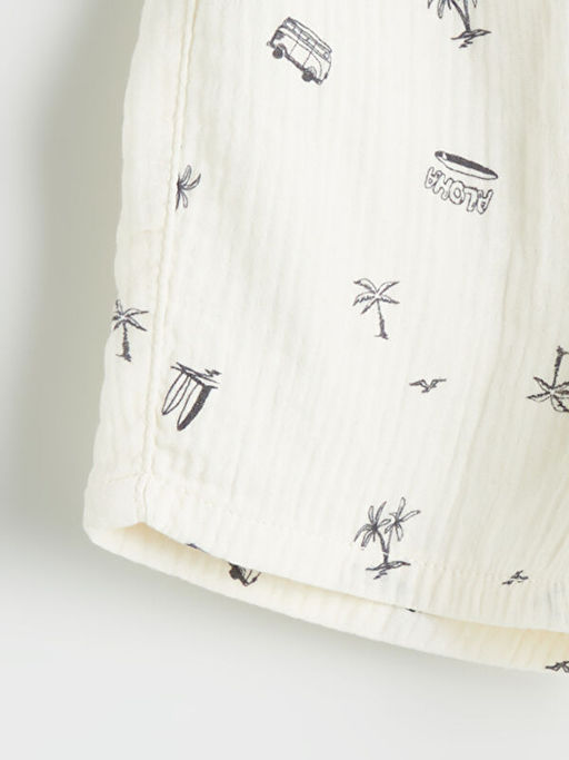 Beli Lastikli Bask?l? Erkek ?ocuk ?ort