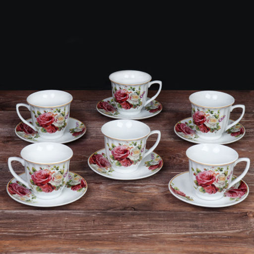 Чайный набор 12 предметов 220 мл / MS-1234 /уп 8/ металл подставка - ГалеонТрейд фото 3