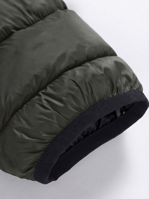 Куртка мужская гибридная стёганая с капюшоном с графеновой подкладкой цвета хаки 9621_1Kh