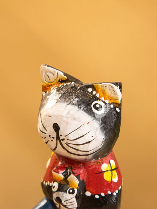 Сувенир интерьерный «Котики», 5×5×8 см, дерево, чёрный