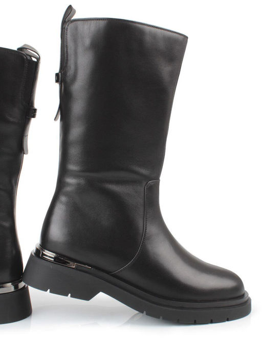 ZA4226M BLACK Сапоги зимние женские (натуральная кожа, натуральный мех, натуральная байка)