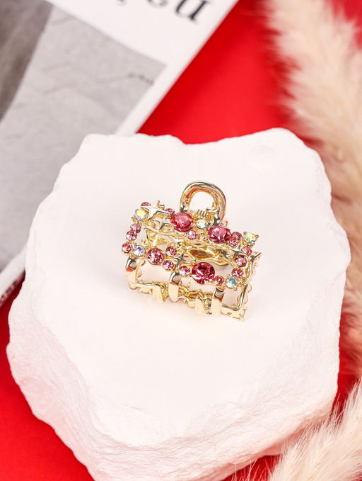 Цена за 6 шт. Крабик для волос «Селена галант», прямой, 3 см, золото